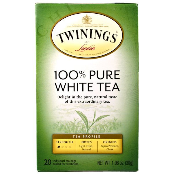 Twinings, 100%ピュアホワイトティー, 20袋, 各1.06オンス (30 g)