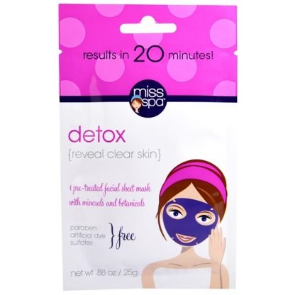 Miss Spa, デトックス、 プレトリートメント フェイシャルシートマスク、 1 マスク