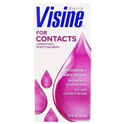 Visine, コンタクト用、 潤滑 + 保湿目薬、 1/2 fl oz (15 ml) (Discontinued Item)