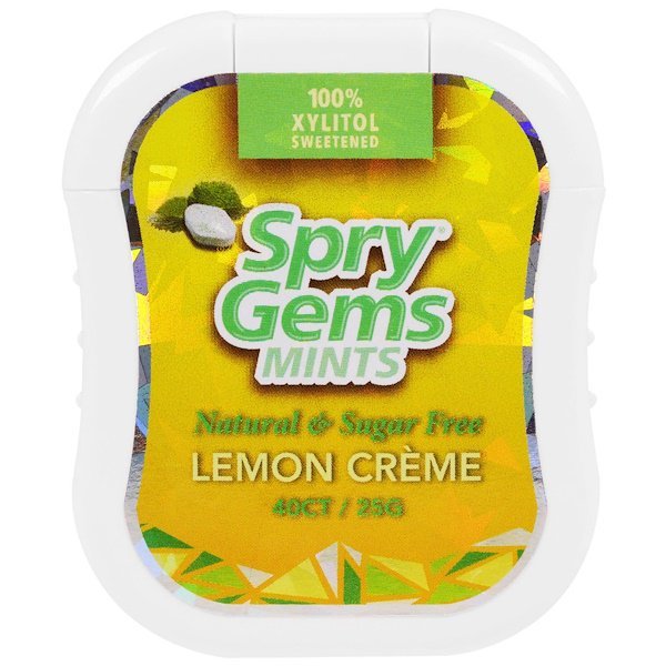 Xlear, Spry Gems、ミント、レモンクリーム、40個、25g