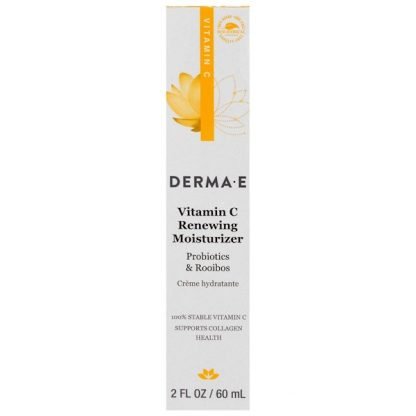 Derma E, ビタミンCリフレッシュ・モイスチャライザー、プロバイオティックス&ルイボス、2液量オンス (60 ml)