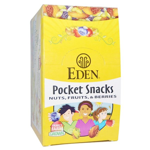 Eden Foods, オーガニック、ポケットスナックス、パンプキンシード、ドライロースト、12パック、各1 oz (28.3 g)
