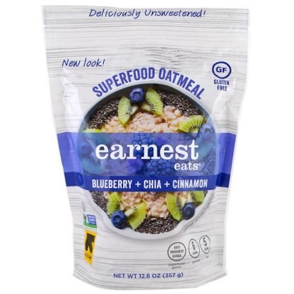 Earnest Eats, スーパーフードオートミール, ブルーベリー + チーア + シナモン, 12.6 oz (357 g)