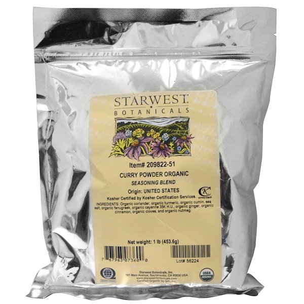 Starwest Botanicals, オーガニックカレーパウダー, 1ポンド(453.6 g)