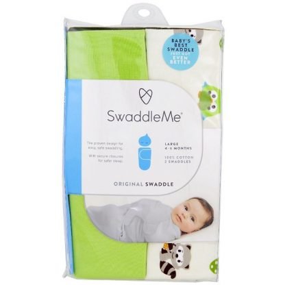 Summer Infant, Swaddle Me、オリジナルおくるみ、大、4-6ヶ月向け、ウッドランドフレンド、2枚
