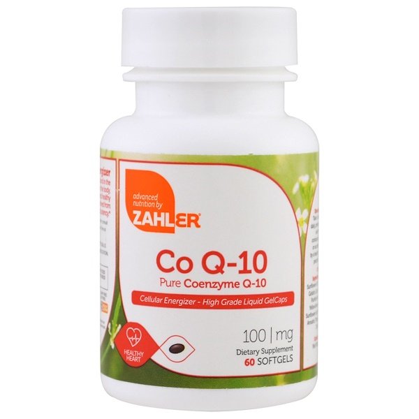 Zahler, CoQ-10、ピュアコエンザイムQ-10、100mg、ソフトジェル60錠