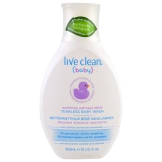 Live Clean, ベビー、スムージングオートミールリリーフ、目に優しいベビーウォッシュ、10液量オンス (300 ml)