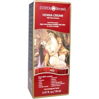 Surya Brasil, ヘナクリーム、 ヘア カラー& コンディショナー トリートメント、 レッド、 2.37 fl oz (70 ml)