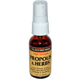 Y.S. Eco Bee Farms, Y.S.エコビーファーム, プロポリス & ハーブ、高濃度、スプレー、1液量オンス(30 ml) (Discontinued Item)