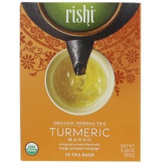 Rishi Tea, オーガニックハーバルティー、ターメリックマンゴー、ティーバッグ15個、2.01 oz (57 g)