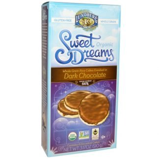 Lundberg, オーガニック、スウィートドリームライスケーキ、ダークチョコレート、デカダンスケーキ６個入り, 3.17 oz (90 g)