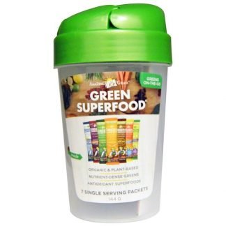 Amazing Grass, Green Superfood Shaker Cup and 7 Flavors of Green Superfood、1 - 20 oz Cup、7袋、各7 g