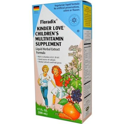 Flora, Floradix, キンダーラブ, 子供用マルチビタミンサプリメント, 17液量オンス (500 ml)