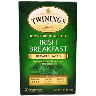 Twinings, 100%ピュアブラックティー, アイリッシュブレックファスト, デカフェ, 20袋, 各1.41オンス (40 g) (Discontinued Item)