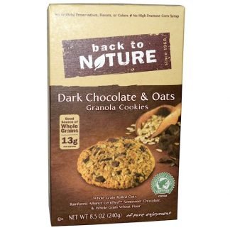 Back to Nature, ダークチョコレート&オーツグラノーラクッキー、 8.5オンス (240 g)