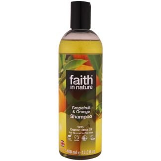 Faith in Nature, シャンプー、ノーマルからオイリーヘア向け、グレープフルーツ&オレンジ、13.5液体オンス(400 ml) (Discontinued Item)