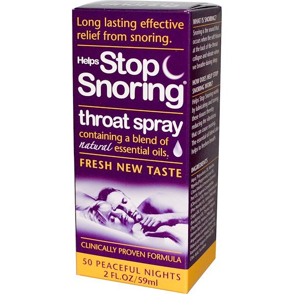Essential Health Products, Helps Stop Snoring、喉用スプレー、2 液量オンス (59 ml)