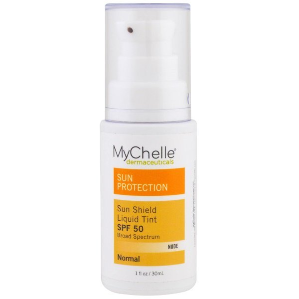 MyChelle Dermaceuticals, サンシールドリキットティントSPF 50、ノーマル、ヌード、1液量オンス (30 ml)