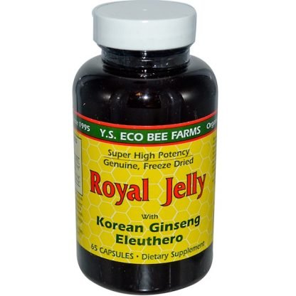 Y.S. Eco Bee Farms, ローヤルゼリー, 朝鮮人参 エレウテロ, 65 カプセル