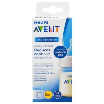 Philips Avent, 疝痛防止ボトル、0か月から、1本、4 oz (125 ml)