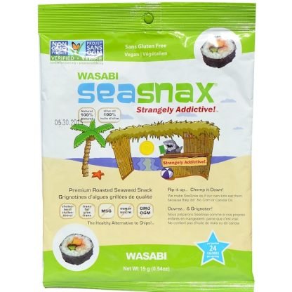 SeaSnax, プレミアムロースト海藻スナック, ワサビ, 0.54オンス (15 g)
