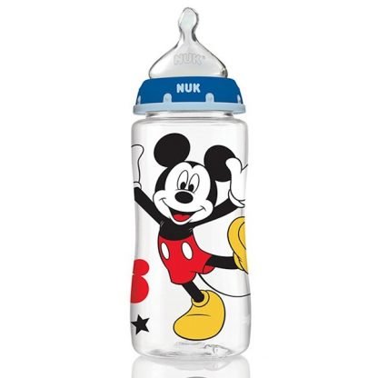 NUK, Disney Baby, Mickey Mouse Perfect Fit Bottles, Medium, 0+ Months, Grey, 3 Bottles, 10 oz (300 ml) Each
