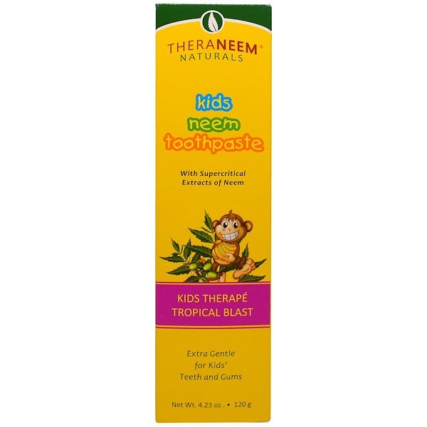 Organix South, TheraNeem Naturals, Kids Therapé, Kids Neem Toothpaste, Tropical Blast, 4.23 oz (120 g)