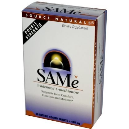 Source Naturals,  SAM-e (S-Adenosyl-L-Methionine)、 400 mg、 腸溶性30錠