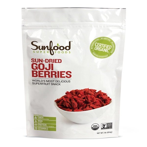 Sunfood, オーガニック, サンドライ ゴジベリー, 1 ポンド (454 g)