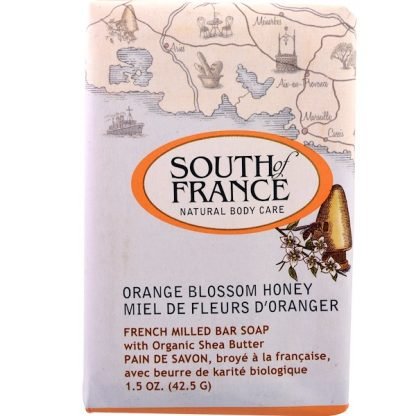 South of France, フレンチミルド石鹸 (オーガニックシアバター入り), オレンジブロッサムハニー, 1.5オンス (42.5 g)