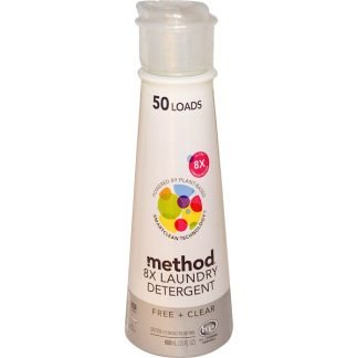Method, 洗濯洗剤、 50 回分、フリー +クリアー、  20 液量オンス (600 ml)