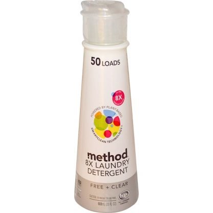 Method, 洗濯洗剤、 50 回分、フリー +クリアー、  20 液量オンス (600 ml)