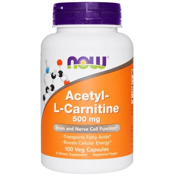 Now Foods, Acetyl-L-Carnitine, 500 mg, 100 Veg Capsules