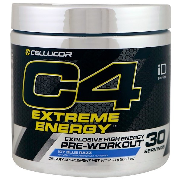 Cellucor, C4エクストリームエナジー、プレワークアウト、アイシーブルーラズ、 9.52オンス (270 g)
