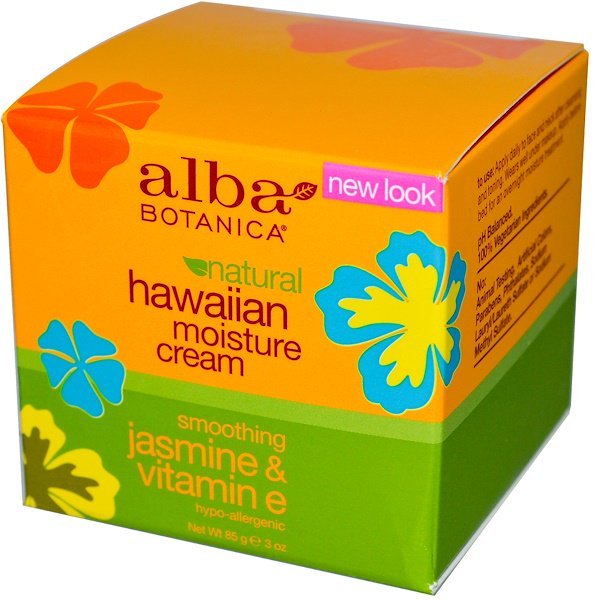 Alba Botanica, ハワイアン モイスチャー クリーム、ジャスミン & ビタミンE、3 oz (85 g)