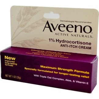 Aveeno, アクティブナチュラルズ, ヒドロコルチゾン 1%, かゆみ止めクリーム, 1 オンス (28 g)