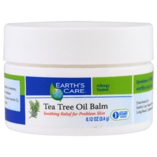 Earth's Care, ティーツリーオイルバーム、0.12 oz (3.4)