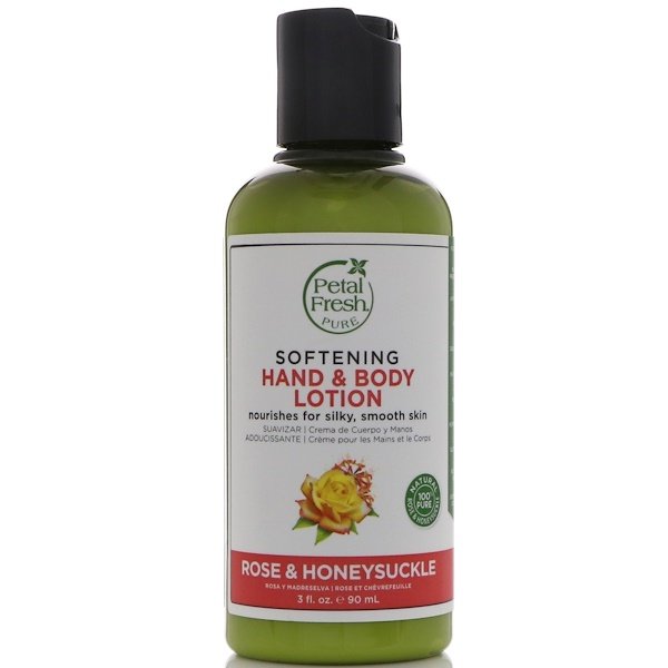 Petal Fresh, ピュア、ソフト仕上げハンド&ボディローション、ローズ&ハニーサックル(スイカズラ)、3 fl oz (90 ml)
