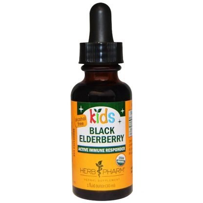 Herb Pharm, キッズ、 ブラックエルダーベリー、 アルコール不使用、 1 fl oz (30 ml)