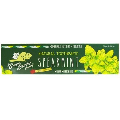 The Green Beaver, ナチュラルトゥースペースト、スペアミント、2.5液量オンス (75 ml)
