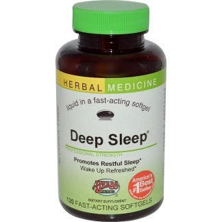 Herbs Etc., ディープスリープ、アルコールフリー、即効性ソフトジェル120粒