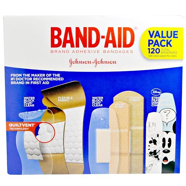 Band Aid, 接着ストリップ、絆創膏、お徳用パック、5カートン、絆創膏120枚