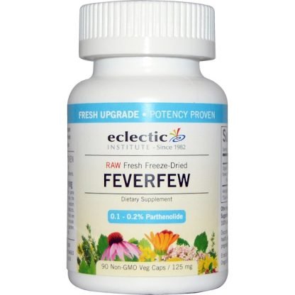 Eclectic Institute, フィーバーフュー、 125 mg、 90 非遺伝子組換え植物性カプセル