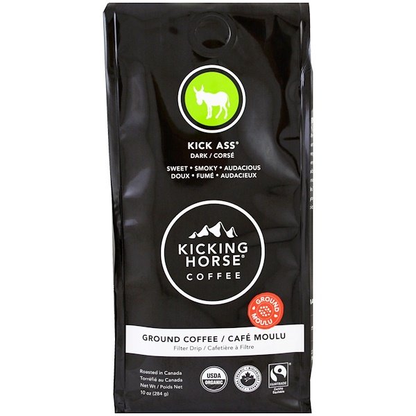 Kicking Horse, Kick Ass、ダーク、グラウンドコーヒー、10 oz (284 g)