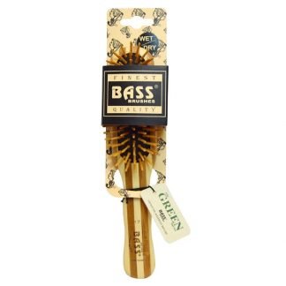 Bass Brushes, プロフェッショナルスタイル, ヘアブラシ, 外皮を剥いだ竹の柄のウッドブリストル, 1ヘアブラシ