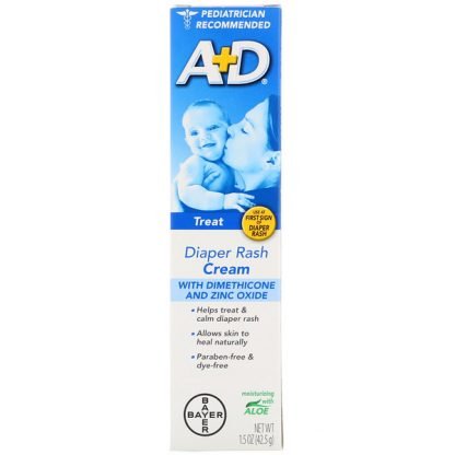 A+D, ジメチコンと酸化亜鉛入りオムツかぶれクリーム、1.5 oz (42.5 g)