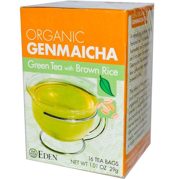 Eden Foods, オーガニック玄米茶、玄米入り緑茶、 16 ティーバッグ 1.01オンス (29 g)