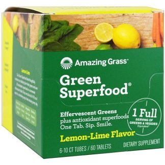 Amazing Grass, グリーンスーパーフード、エファーヴェセントグリーンズ、レモンライム味、6本、各10錠