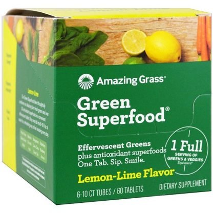 Amazing Grass, グリーンスーパーフード、エファーヴェセントグリーンズ、レモンライム味、6本、各10錠