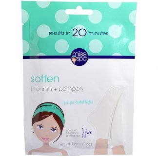 Miss Spa, Soften, Pre-Treated Booties, 1 Pair, .56 oz (16 g)
